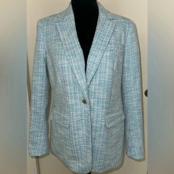 Anne Klein Tweed One Button Notch Collar Blazer - NWT - Picture 1 of 5